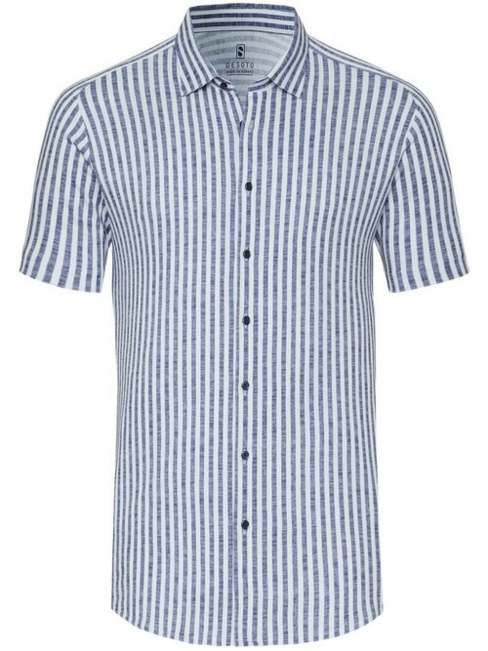Desoto size XL kent jersey stretch ss Blue & White Striped Button-Up Shirt